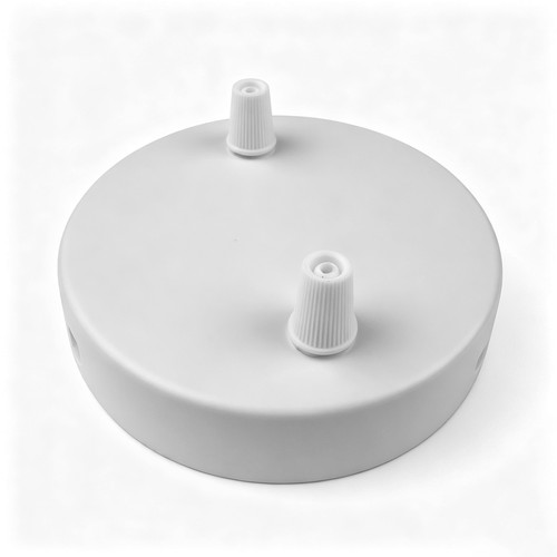 Plafondkap wit - Ø12cm, hoogte 2,5cm, 2 gaten, plafondrozet