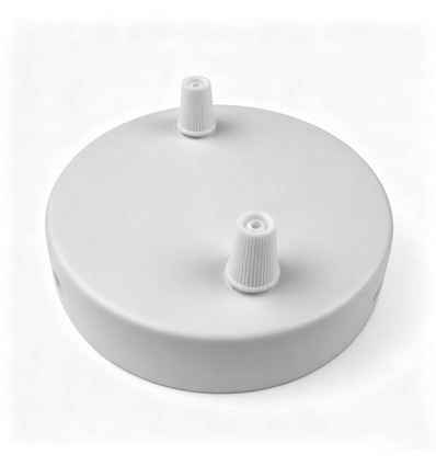 Plafondkap wit - Ø12cm, hoogte 2,5cm, 2 gaten, plafondrozet