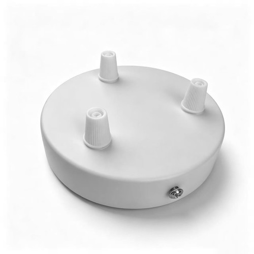Plafondkap wit - Ø12cm, hoogte 2,5cm, 3 gaten, plafondrozet