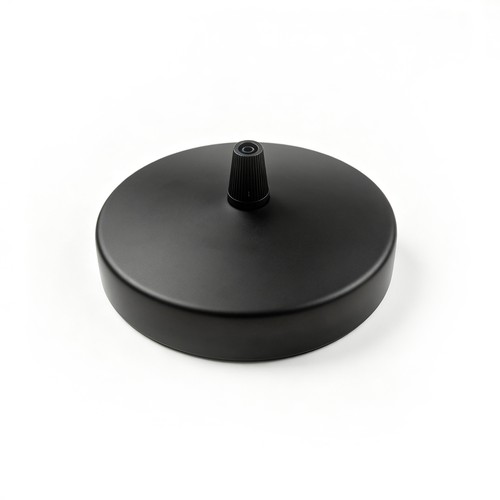 Plafondkap in zwart - Ø12cm, hoogte 2,5cm, 1 gat, plafondrozet