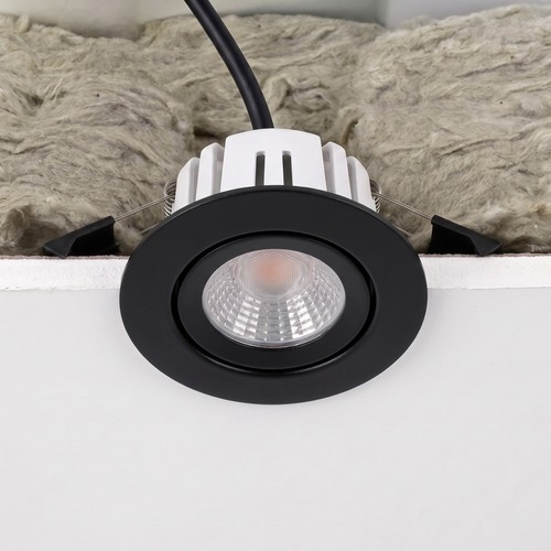 7W RA96 CCT + DimToWarm inbouwspot voor isolatie - Dimbaar, Gat: Ø6,8 cm, Afm: Ø8,3 cm, zwart