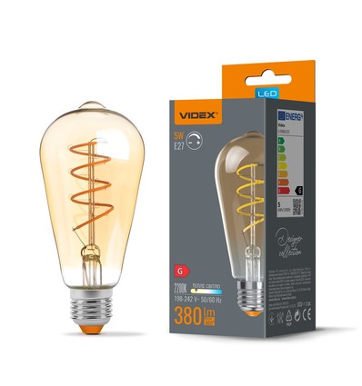 E27 5W ST64 filament LED-lamp - Extra extra warm wit, dimbaar