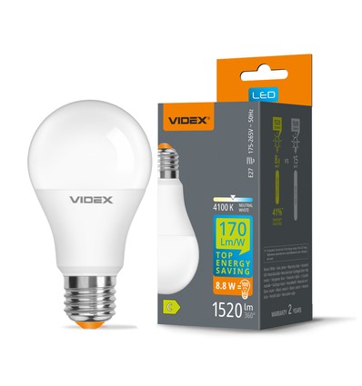 E27 8,8W LED lamp - A60, neutraal wit
