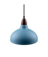 BIRK Petroleumblauw Ø24cm pendellamp - E27 fitting, 2m snoer, metaal / hout