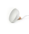 BIRK Wit Ø19cm pendellamp - E27 fitting, 2m snoer, metaal / hout