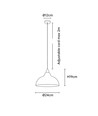 BIRK Wit Ø24cm pendellamp - E27 fitting, 2m snoer, metaal / hout