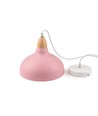 BIRK Roze Ø19cm pendellamp - E27 fitting, 2m snoer, metaal / hout