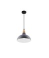 BIRK Blauw Ø19cm pendellamp - E27 fitting, 2m snoer, metaal / hout