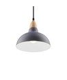 BIRK Blauw Ø19cm pendellamp - E27 fitting, 2m snoer, metaal / hout