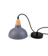 BIRK Blauw Ø24cm pendellamp - E27 fitting, 2m snoer, metaal / hout