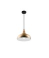 BIRK Messing Ø19cm pendellamp - E27 fitting, 2m snoer, metaal / hout