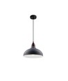 BIRK Grijs Ø19cm pendellamp - E27 fitting, 2m snoer, metaal / hout