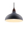 BIRK Grijs Ø19cm pendellamp - E27 fitting, 2m snoer, metaal / hout
