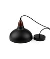 BIRK Zwart Ø19cm pendellamp - E27 fitting, 2m snoer, metaal / hout