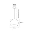 Witte Ø20cm hanglamp - E27 fitting, 2m snoer, metaal
