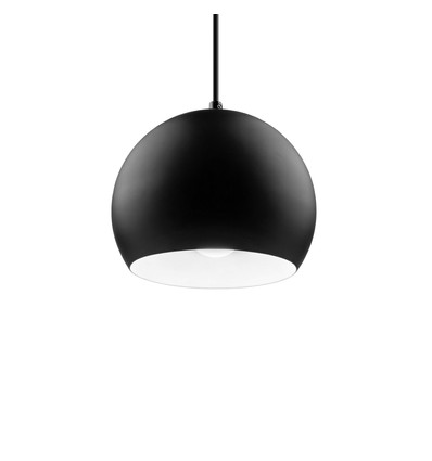 Zwarte Ø20cm hanglamp - E27 fitting, 2m snoer, metaal