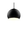 Zwarte Ø20cm hanglamp - E27 fitting, 2m snoer, metaal