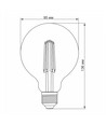 E27 7W LED filament lamp - G95, neutraal wit