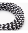 5m Strijkijzersnoer 2x0.75 mm², textiel - 230V, zwart/wit geblokt