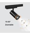 3-Fase ZoomCCT railsysteem - 1m, zwart, 3 spots, incl. lichtbron