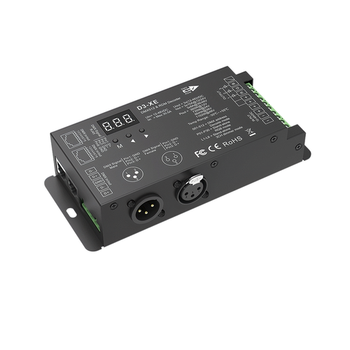 3-Kanaals DMX512 & RDM Decoder - 12-48VDC, 10A/8A