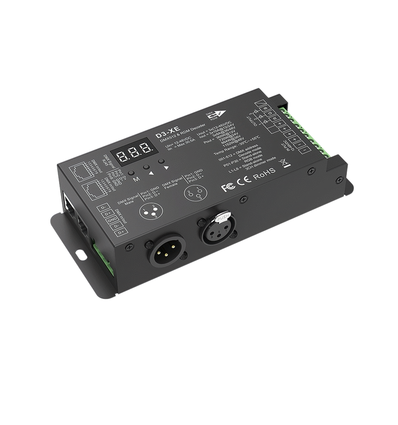 3-Kanaals DMX512 & RDM Decoder - 12-48VDC, 10A/8A