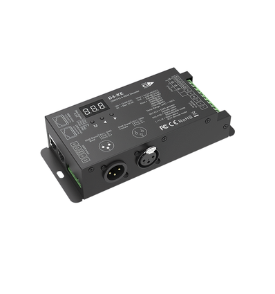 4-Kanaals DMX512 & RDM Decoder - 12-48VDC, 4x8A