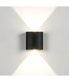 2W CURVE up/down wandlamp - IP65, zwart, buiten, incl. lichtbron