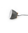 Grijze Ø16cm hanglamp - E27 fitting, 2m snoer, metaal / hout
