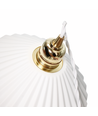 Keramische E27 hanglamp - Geplooid, wit/messing, 2m snoer, Ø27x23cm, zonder lichtbron
