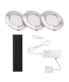3x Reco68 Meubelspot dimbaar, Geborsteld staal - Kies RF/WiFi/Zigbee voeding (afstandsbediening incl.)