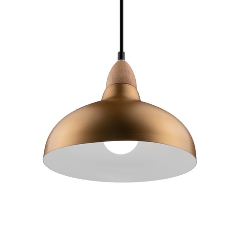 BIRK Geborsteld Messing Ø19cm pendellamp - E27 fitting, 2m snoer, Aluminium