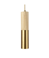 MALM E14 cilinder hanglamp goud/hout - 2m snoer, met rozet, zonder lichtbron