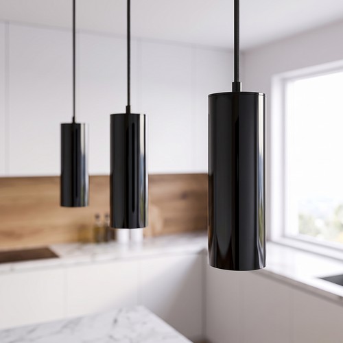 MALM E14 zwarte cilinder hanglamp - 2m snoer, met rozet, zonder lichtbron