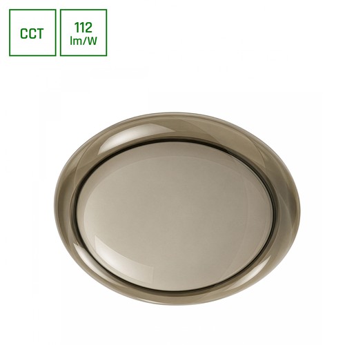 AURA plafondlamp met afstandsbediening - Rookglas rand, dimbaar, Ø40cm, 24W, 3 lichtkleuren