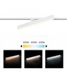 30/28/25W 1-fase LED-spanningsrail - 60 cm, Wit, 1F2W
