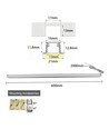 60cm LED touch kastverlichting - Voor inbouw, 12V DC, 5,5W