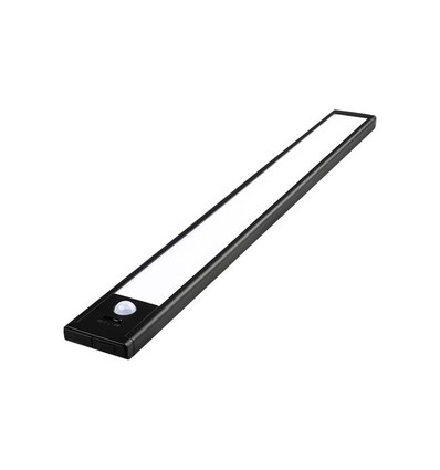 Batterij kastverlichting - 40cm, Zwart, PIR-sensor, oplaadbaar
