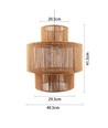 Bruine Ø40cm hanglamp - E27 fitting, 2m snoer, papierkoord