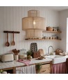 Beige Ø30cm hanglamp - E27 fitting, 2m snoer, gevlochten papiertouw