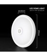 12W LED sensorlamp, CCT - 3 lichtkleuren, PIR-sensor, 6 jaar garantie, Cree, rond, wit