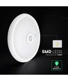 12W LED sensorlamp, CCT - 3 lichtkleuren, PIR-sensor, 6 jaar garantie, Cree, rond, wit