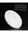 12W LED sensorlamp, CCT - 3 lichtkleuren, PIR-sensor, 6 jaar garantie, Cree, rond, wit