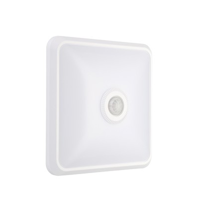 12W LED sensorlamp, CCT - 3 lichtkleuren, PIR-sensor, 6 jaar garantie, Cree, vierkant, wit