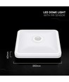 12W LED sensorlamp - PIR sensor, Cree chip, vierkant, wit, 3-in-1
