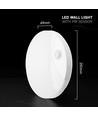 V-Tac 15W LED buitenwandlamp met sensor - Rond, wit, Cree chip, CCT