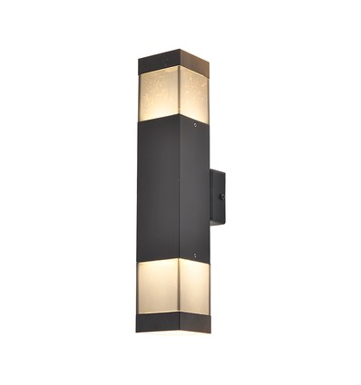 V-Tac 2xGU10 wandlamp met op/neer licht - IP44 buiten, zwart