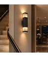 V-Tac 2xGU10 wandlamp met op/neer licht - IP44 buiten, zwart