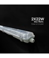 V-Tac 150cm T8 LED armatuur - Voor 2x 150cm LED buizen, IP65 waterdicht
