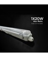 V-Tac 120cm T8 LED armatuur - Voor 1x 120cm LED buis, IP65 waterdicht